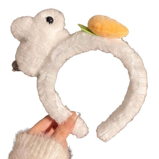 Bunny Headband Soft Plush Wide Brim Thickened Core Comfortable Fit Hair Hoop 3D Rabbit Carrot Makeup Face Wash