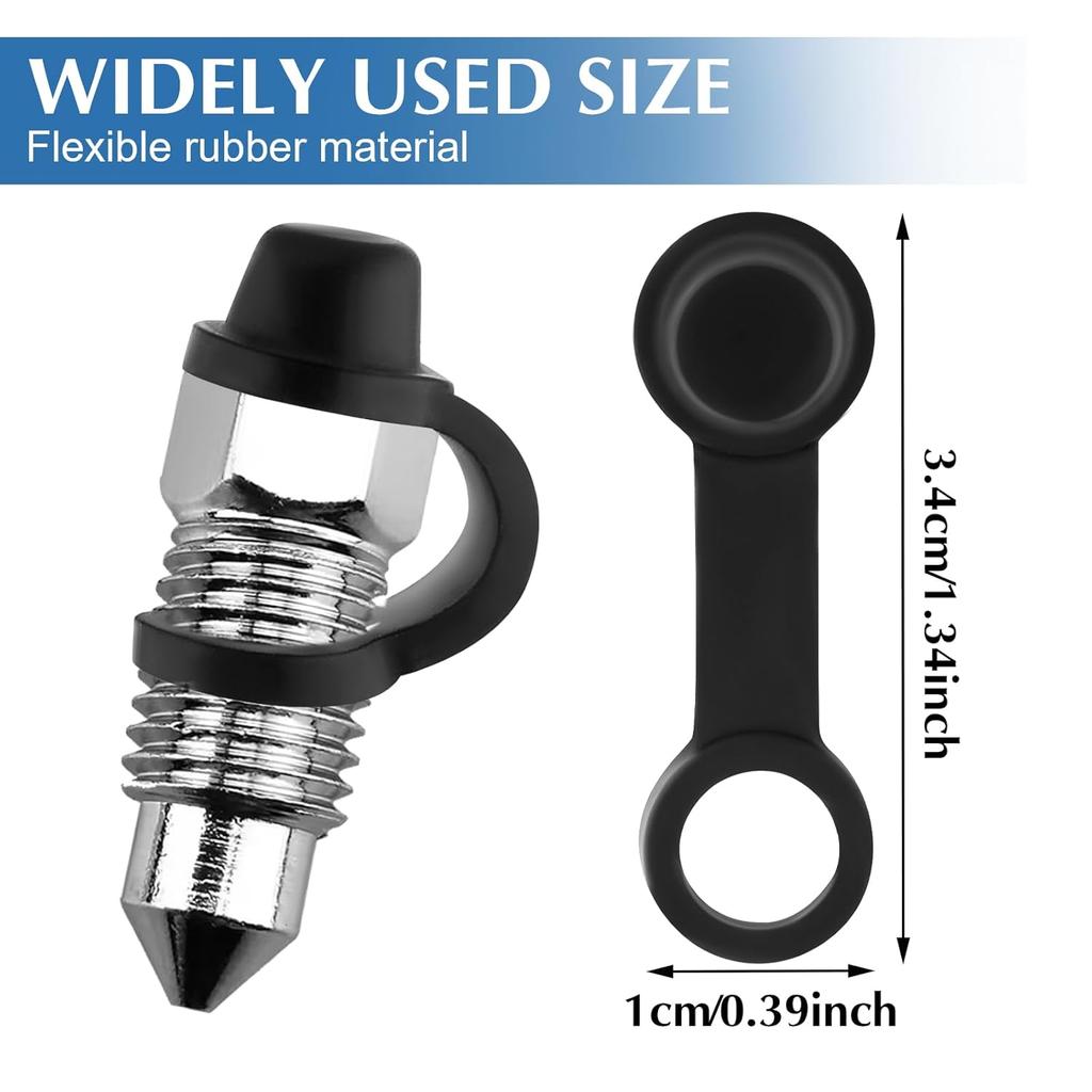 30 Pcs Rubber Grease Fitting Caps Brake Bleeder Cap Black Brake Dust Cover Car Zerk Covers Small Automotive Brake Bleeder Screw Caps Bleed Nipple Cap