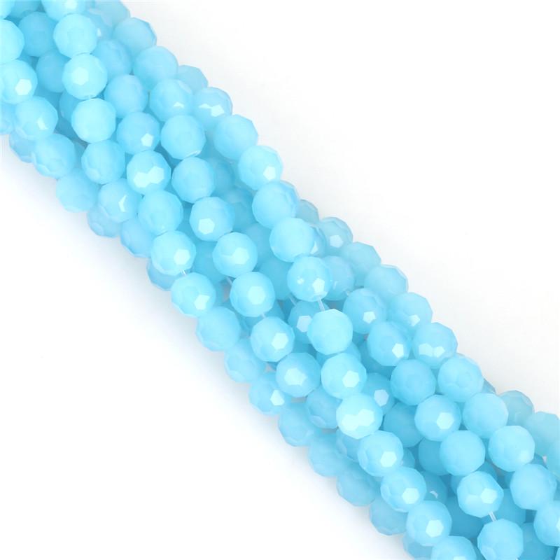 100Pcs Glass Balll Beads Rondelle Faceted Crystal Beads for DIY Jewelry Necklace Bracelet