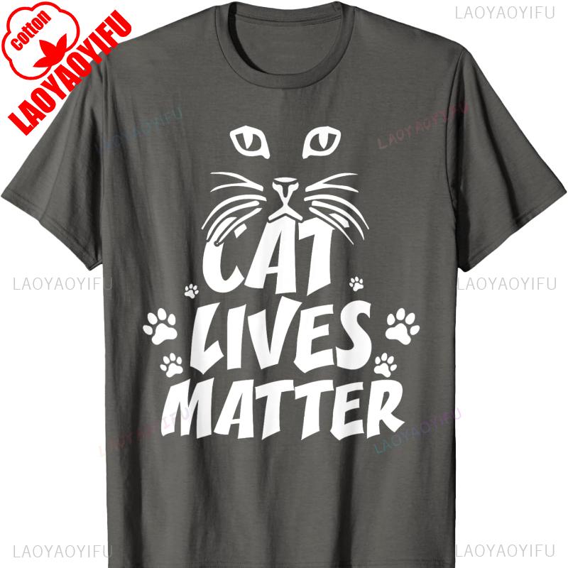 Cat Live Matter Cat Lovers Design TShirt Graphic T Shirts Oversized T Shirt Women Clothing Harajuku Y2k Vintage Clothes Tops