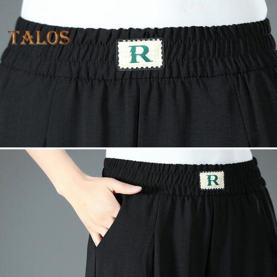 Frauen Sommer Harem Hosen Elastische Hohe Taille Einfarbig Dünne Lange Hosen Seitentaschen Casual Hosen Streetwear