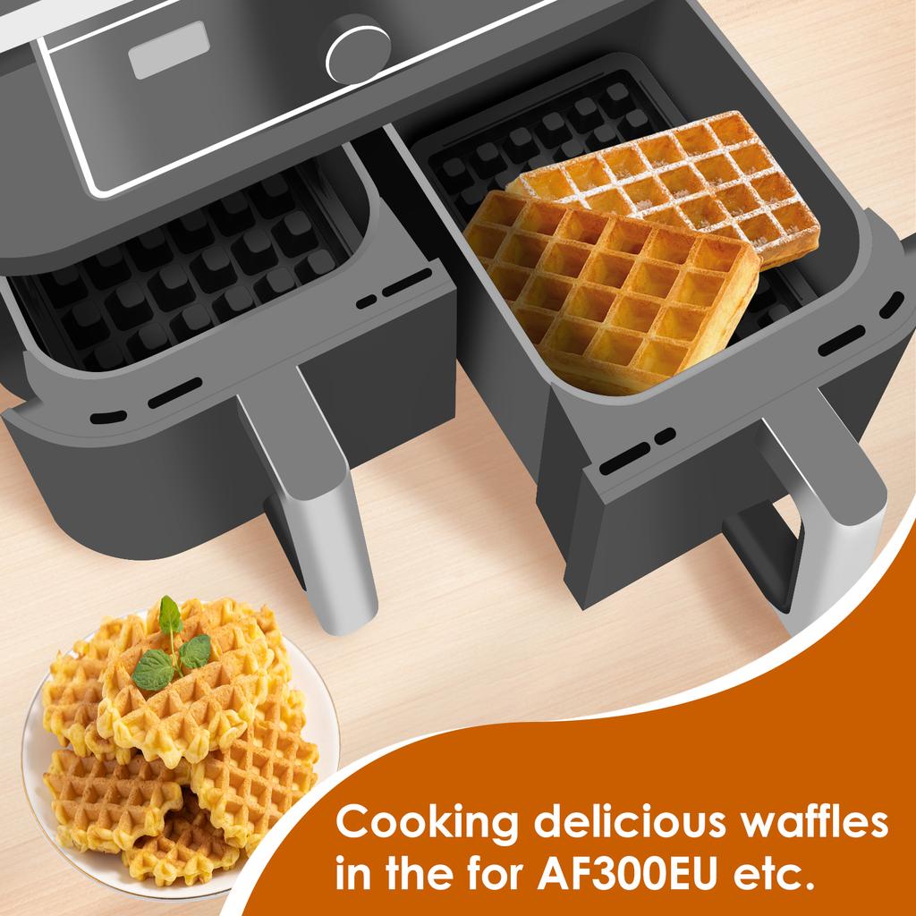 2pcs Silicone Waffle Insert for Ninja AF300EU AF400EU Belgian Waffle Mold Air Fryer Accessories Non Stick Silicone Waffle Liner
