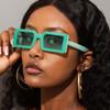 New fashionable square sunglasses, men's and women's trendy European and American street shooting rice nail sunglasses, candy-colored glasses s