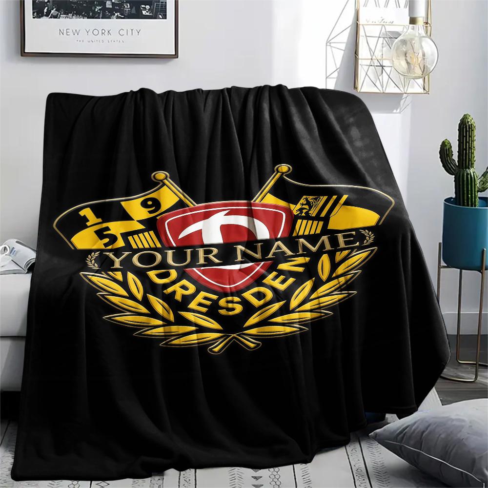 1 st Anpassat Namn SG Dynamo Dresden Mönstrad Flanellduk Lämplig för Alla Säsonger för Heminredning Värme och Komfort Gåvor Semesterpresent -HE199