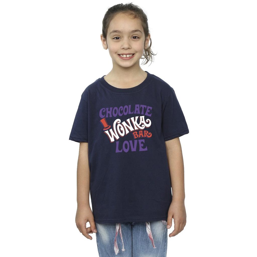 Willy Wonka & The Chocolate Factory Girls Chocolate Bar Love Cotton T-Shirt