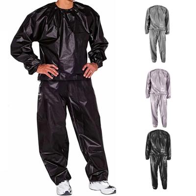 2 Pçs/set Sauna Top Calças Terno À Prova D'Água À Prova de Vento Suar Agasalho para Perda de Peso Aberturas Elásticas Queima de Gordura Esportes Fitness Sauna Wear