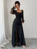 European Spring/Summer Elegant Mesh Long Sleeve Dress for Women