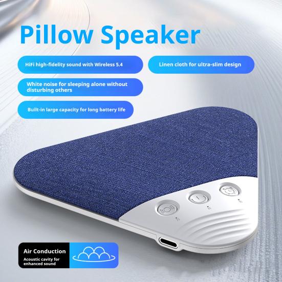 Reproduktor do polštáře s bílým šumem, dobíjecí, pod polštář, s časovačem, USB, pro spánek, bezdrátová, soukromá sluchátka pro spánek