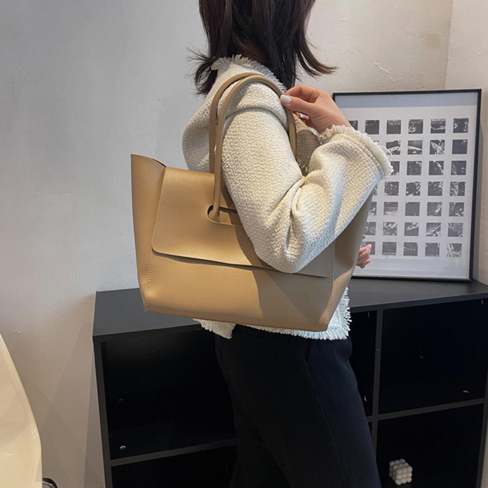 Retro PU Leather Tote Bags For Women Large Capacity Designer Luxury 2026 New Trendy Shopping Bag Korean Version Handbag Women's Bag