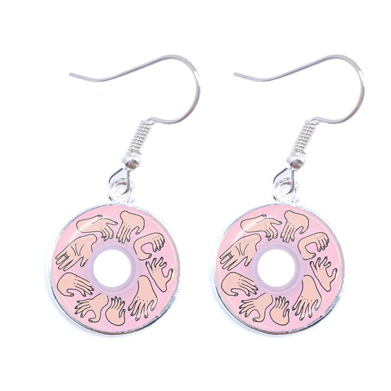 Retro CD Record Drop Earring Disc Classic Music Gramophone Record Glass Cabochon Earrings Gift for Music Loves