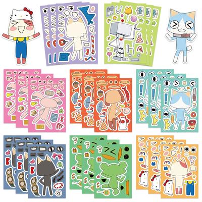 8 Cartoon Doro Katze Serie Gesichtswechsel Aufkleber Gesicht machen Wasserdichte Handkonto Aufkleber DIY Dekorationsaufkleber