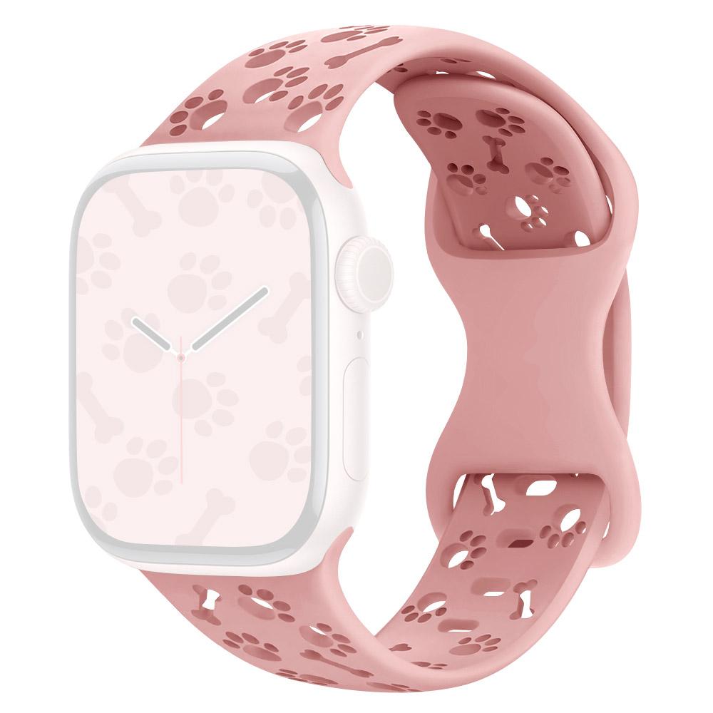 Silicone Band For Apple Watch Series 10 9 8 7 SE 6 5 4 3 2 1 42mm 41mm 40mm 38mm Dog Paw Bone Design Watch Strap