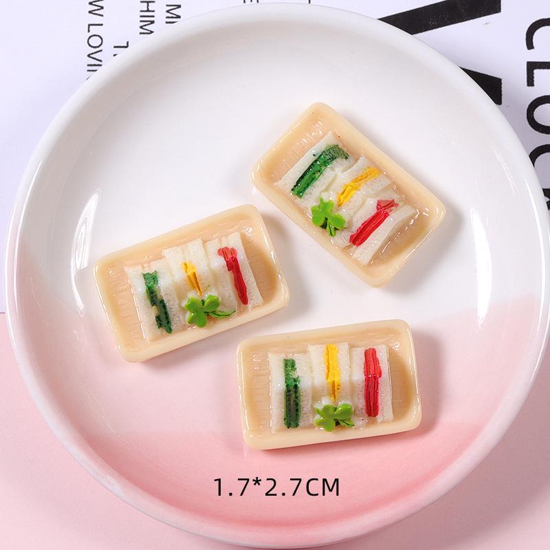 Ready-made Simulated Food Sushi Bread Pizza DIY Phone Case & Beauty Accessories for Kids Resin Jewelry