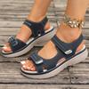 Sandales compensées d'été tendance pour femmes 2025 Nouvelles chaussures de plage tendance Femme Sandales à plateforme décontractées légères Grandes tailles Femmes