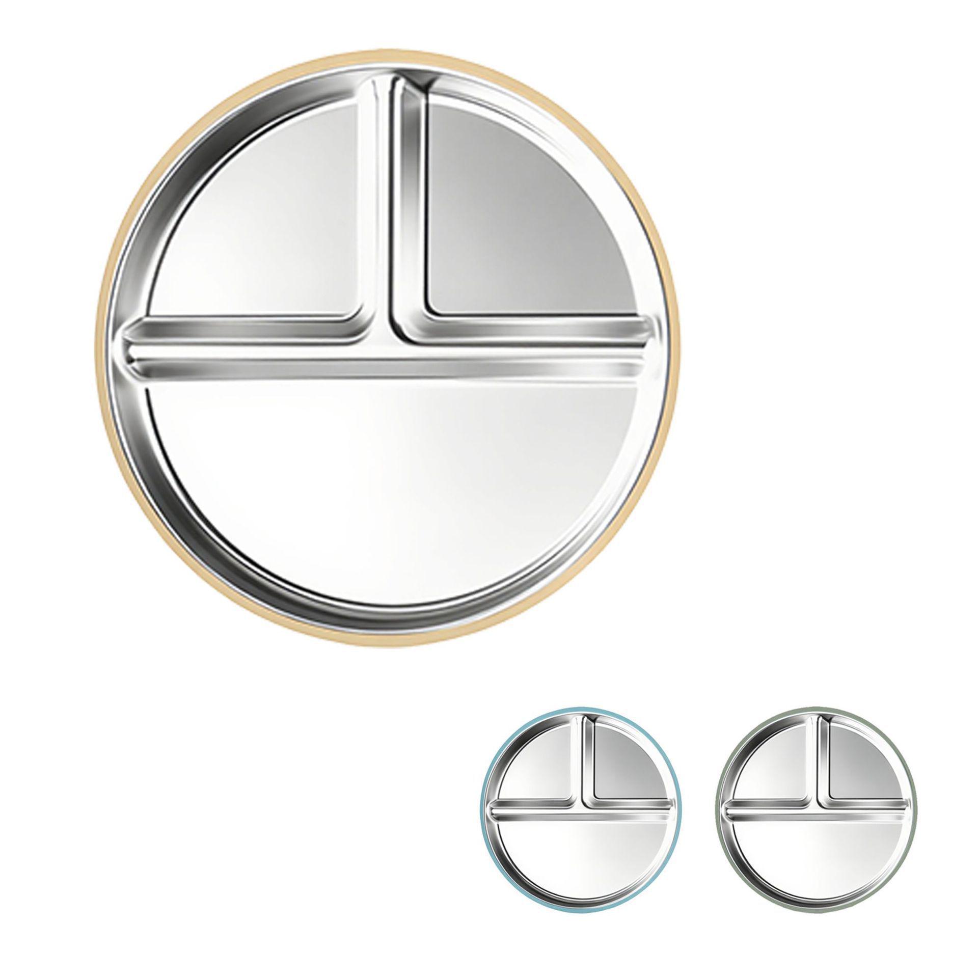 Stainless Steel 304 Silicone Anti-slip Children s Compartment Dinner Plate