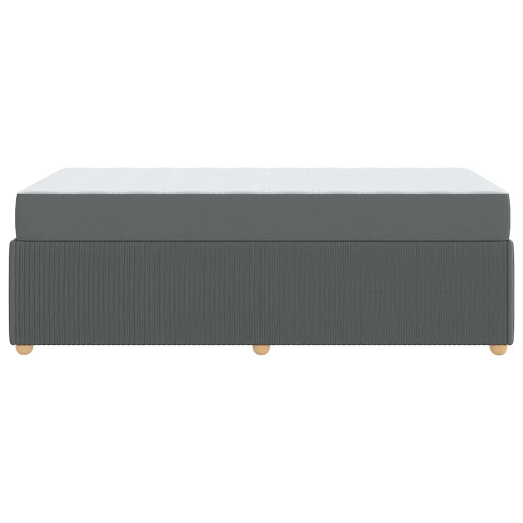 Bed Frame with Mattress Dark Gray 100 x 200 cm Fabric