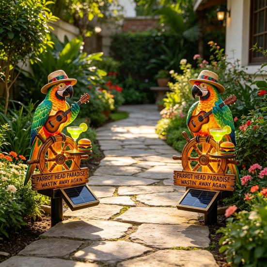 Solar Parrot Garden Light LED Solar Powered Tropical Bird Pathway Light Outdoor Waterproof