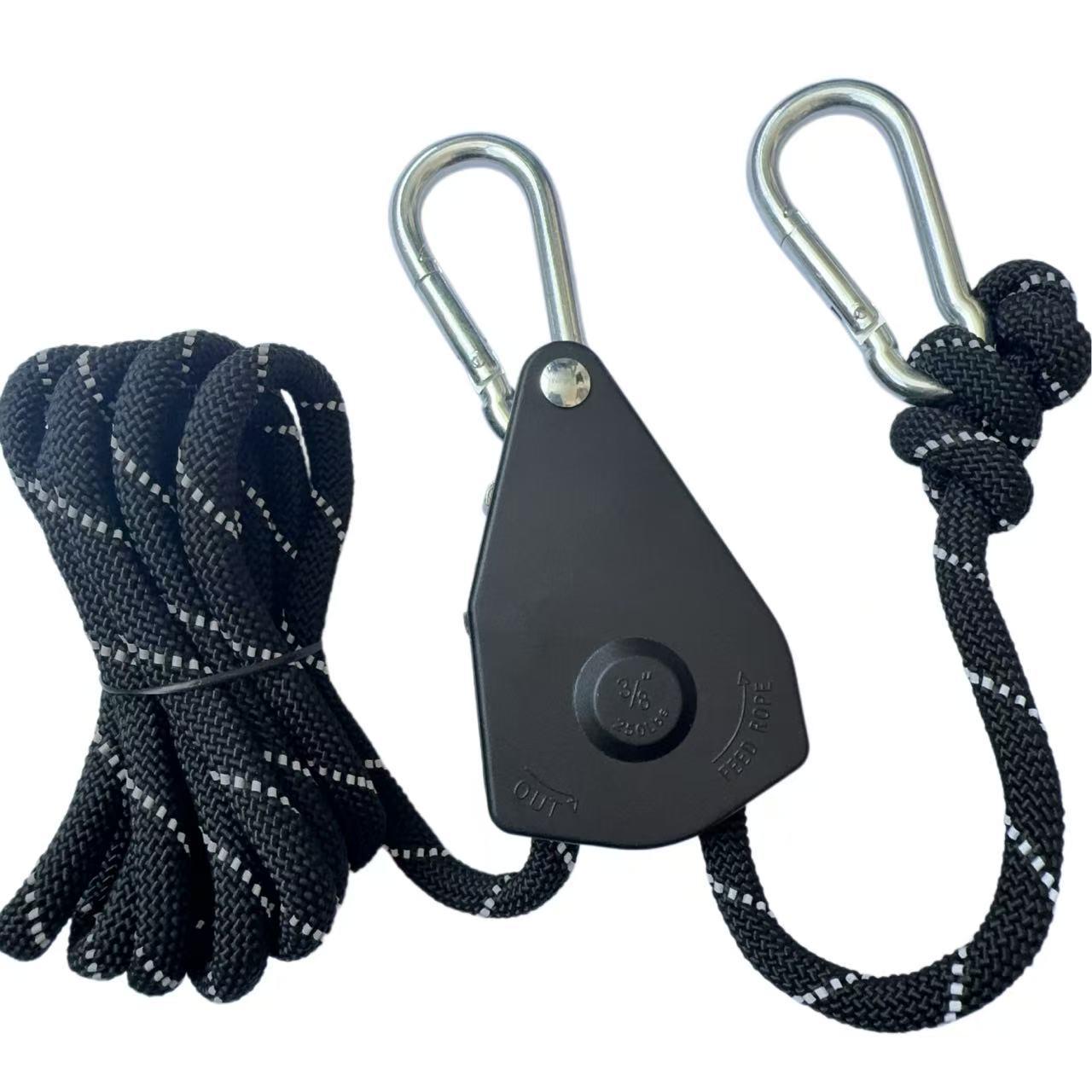 Reflective Pulley Tarp & Tent Guy Rope, 3/8  (8mm) & 10mm - Outdoor Camping Windproof Equipment