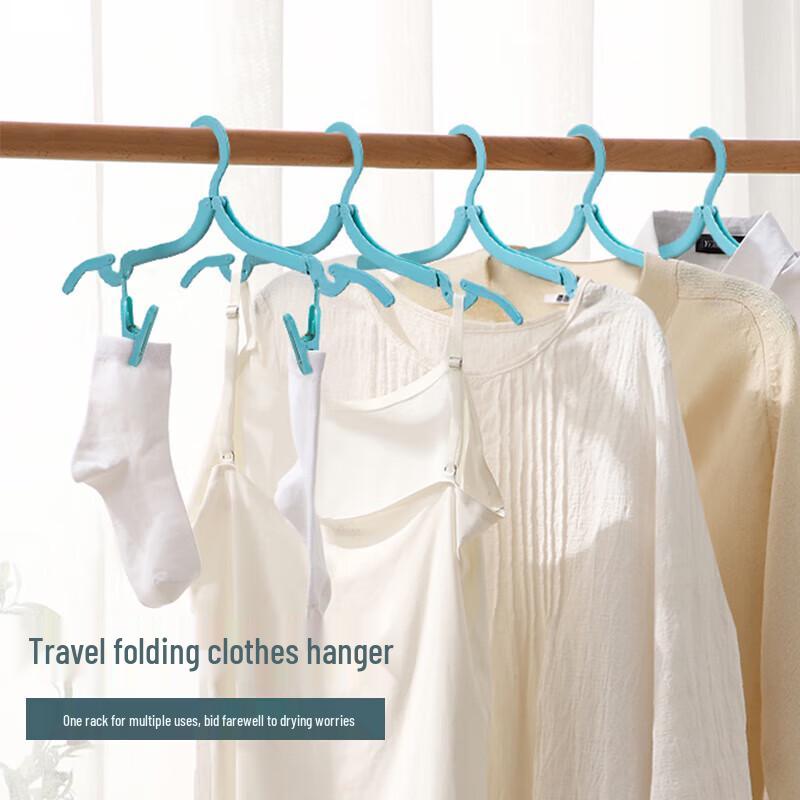 JAJALIN Portable Folding Travel Hanger with Clips