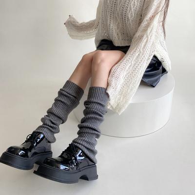 Yousheng 1 Pair Winter Leg Warmers Warm Japanese Style JK Leg Sleeves Strips Stretchy Fit Knitting Calf Socks Party Sports Yoga Dance