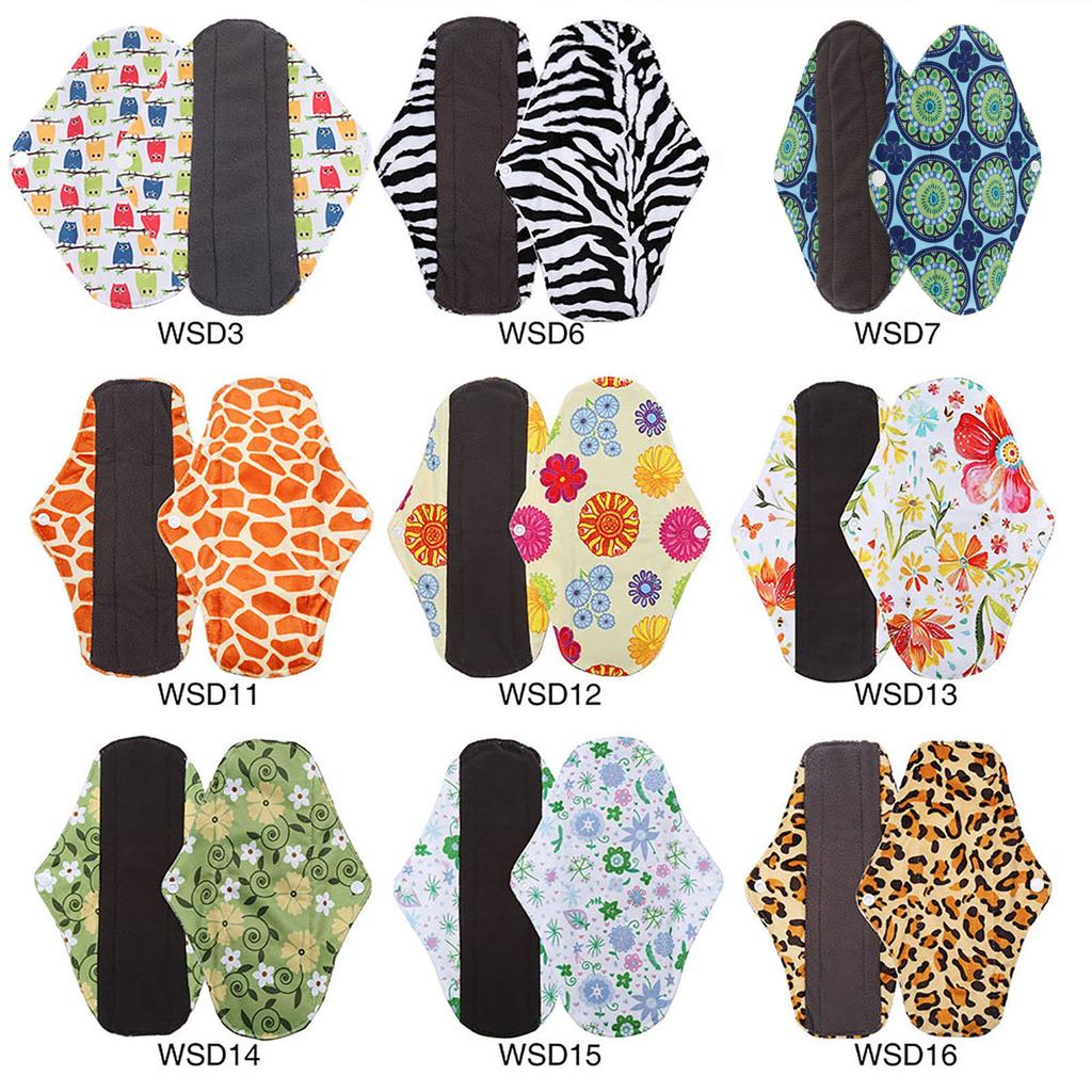 9 Types Women Reusable Washable Panty Liner Bamboo Charcoal Cloth Sanitary Menstrual Mama Pad