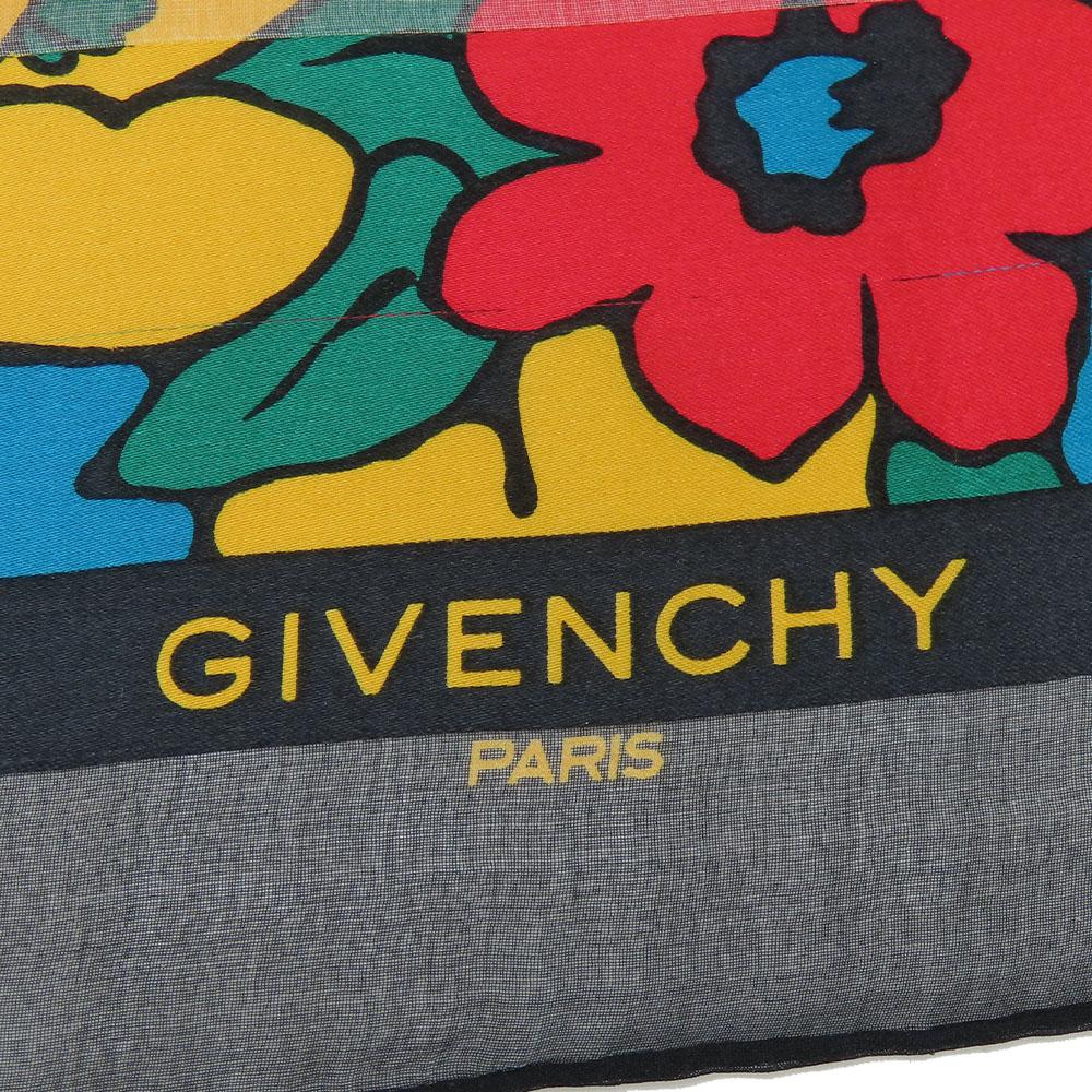 Used Givenchy scarf silk white black Licensed product