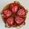 Red Hand Painted Festive Decor Cow Bells Set of 5 with Jute Ropes