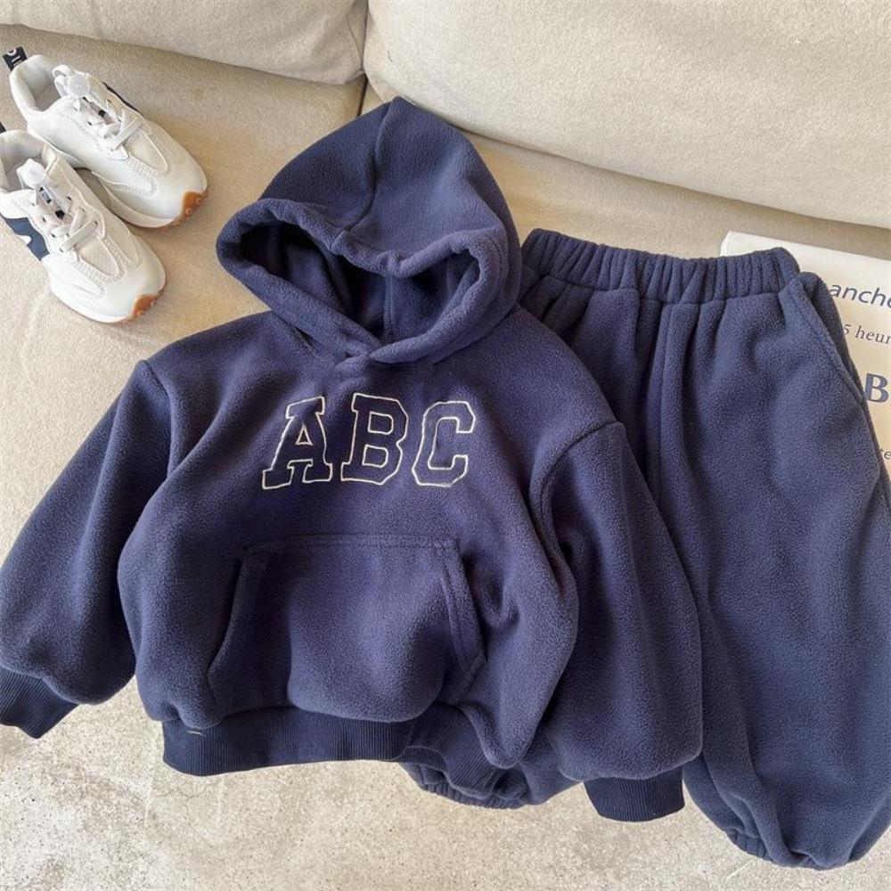 Children's Sweatshirt Set 3-8Y Autumn/Winter Fleece-Lined Sports Casual Set Boys' Girls' Sweatshirts Children's Hoodies