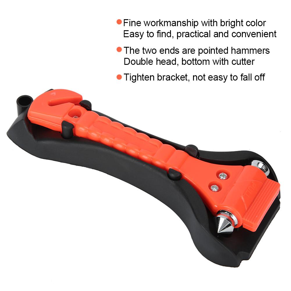 2 In 1 ABS Multifunction Seat Belt Cutter Escape Window Breaker Car Emergency Safety Hammer with Bracket