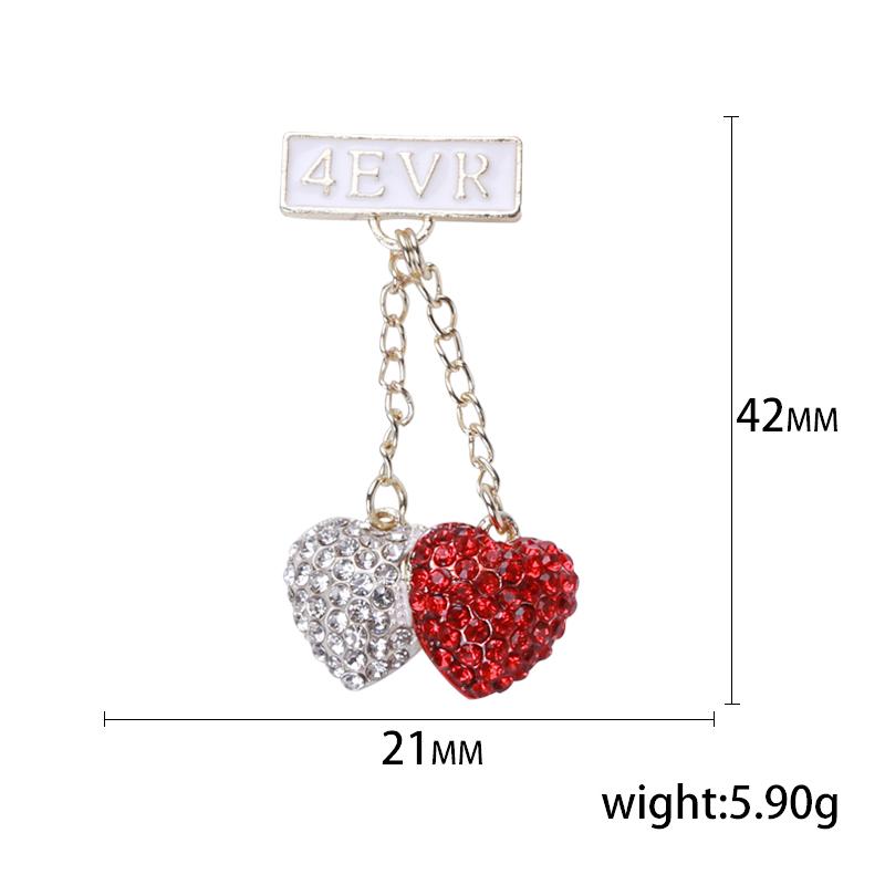 Valentine's Day Romantic Rhinestone Heart Brooches for Women Pearl Love Pins Banquet Party Backpack Gifts Jewelry Accessories