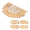 2PCS 38x38cm Table Mats PVC Gold Placemats Cup Mat Coaster for Wedding Party Supplies