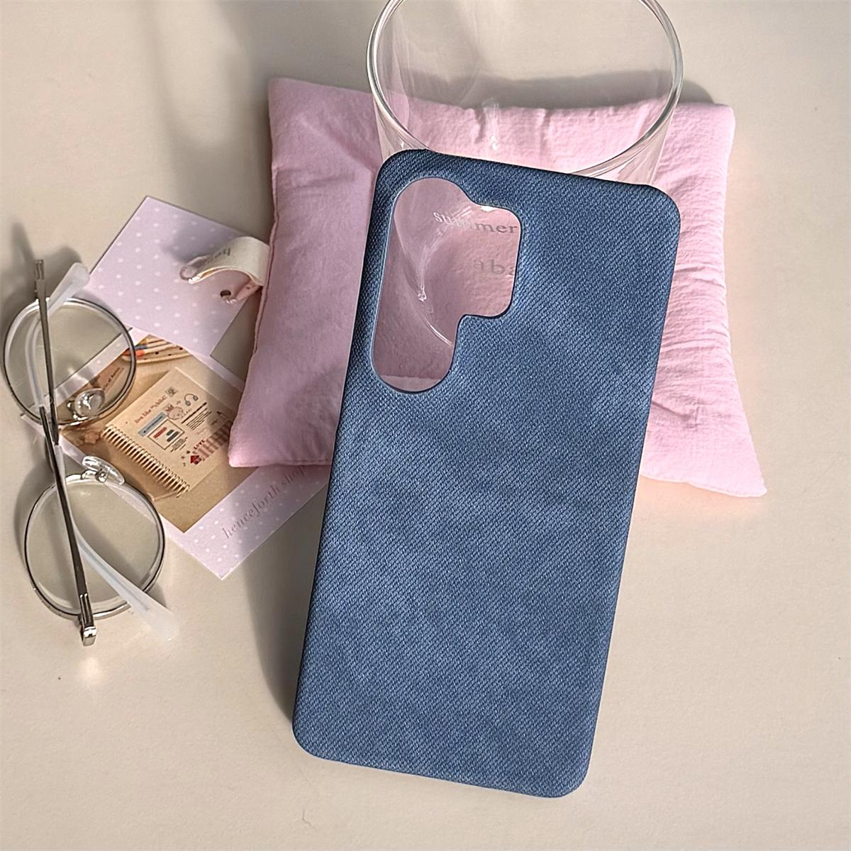 

Cowboy Jeans Fabric Armor Phone Case for Samsung Galaxy S26 S25 Ultra S24 S23 S22 Candy Denim Protective Hard Cover Galaxy S25