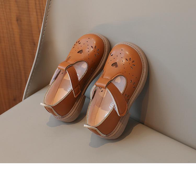 Girls' Soft Sole Leather Shoes - 2025 Spring/Summer Princess Style, Solid Color, Casual Korean Design
