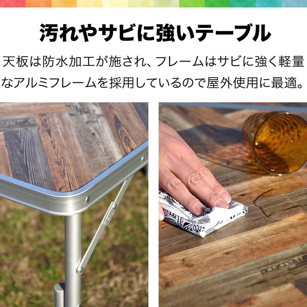 FIELDOOR Folding Aluminum Leisure Width 180cm X Depth 60cm X Height High and Low Work Table Table, Tri-Fold, 70cm/40cm [Aluminum-Like Silver],