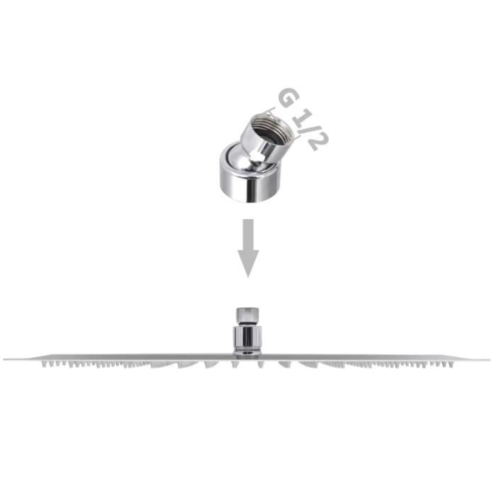 VidaXL Plunging Shower Head 2 Pcs Stainless Steel 30x40 Cm