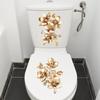 Creative Luxury Gold Flower Waterproof Toilet Sticker Bathroom Wall Background Decal Home Decoration Self-adhesive Posters