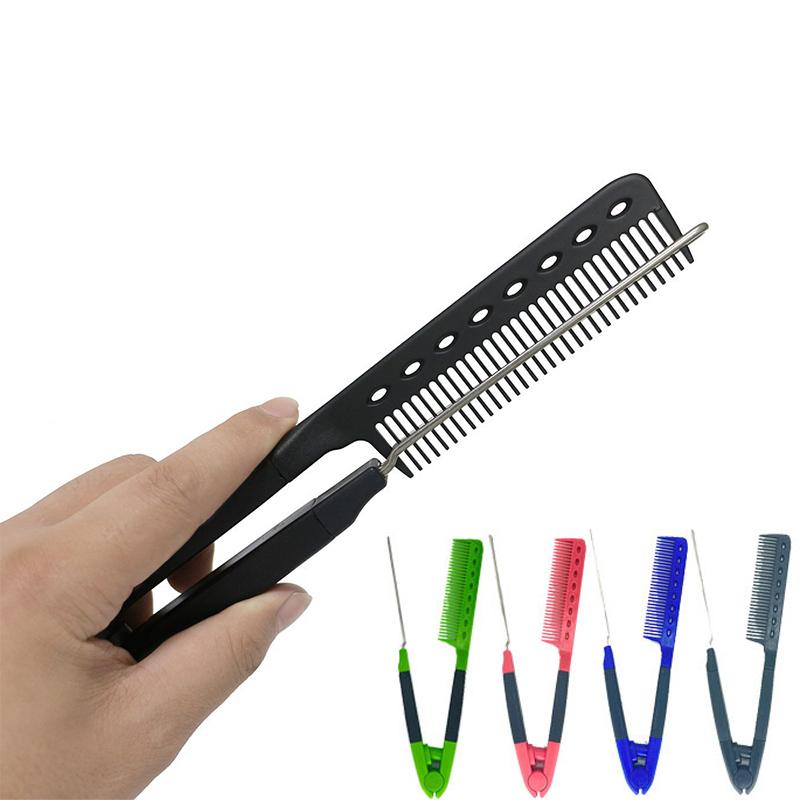 Flat Comb Straightening Comb Salon Hair Brush Combs Hairdressing Styling Hair Straightener V-Shaped Straight Comb Straightener