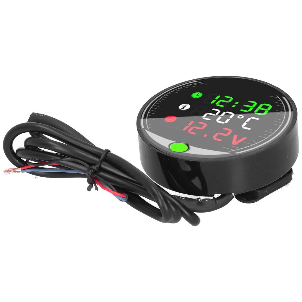 LED Motorcycle Modified Voltmeter Ambient Temperature Meter Chronograph 9?24V Universal