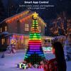 2PCS Smart Christmas Tree Lights LED Fairy Lights with Star Topper DIY Color Waterproof for Indoor Outdoor Christmas Tree Decor