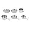 8 piece Stainless Steel BBQ Bowl Camping Cookware Picnic Portable Outdoor Folding Pot Set