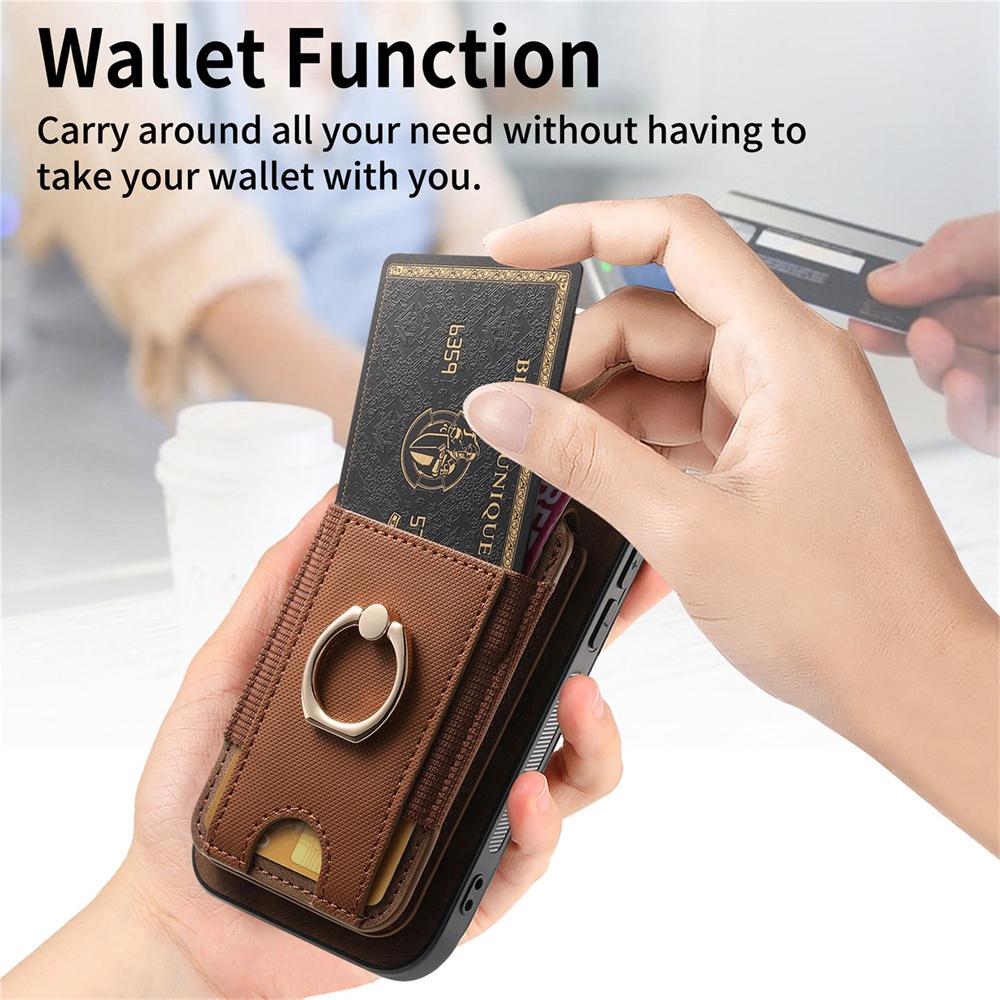 For iPhone 16 Pro Max 15 14 Plus 13 12 11 XR XS X 7 8 SE 2 3 Detachable Magnetic Wallet Case Ring Card Holder PU Leather Cover