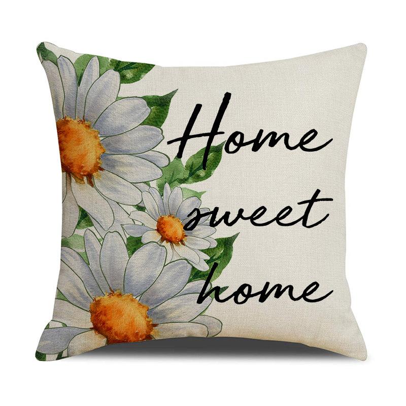 Little Daisy Letters Throw Pillow Covers With Digital Printing Of Short Plush Fabric Car-Shaped Sofa Cushion Home Decor