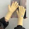 Travel gloves women autumn and winter gentle college wind solid color knitted fingers warm and cold cycling older children spring