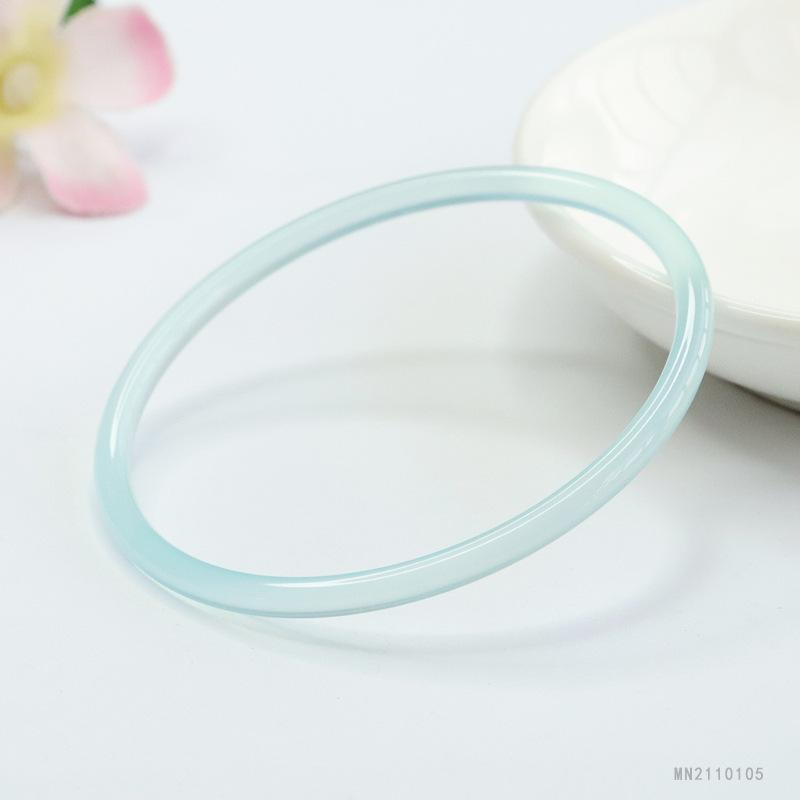 Blue Chalcedony Bracelet Agate Jingle Round Bar Jewelry Factory Live Delivery S2110105