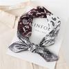 Luxury Floral Print Silk Square Scarf Women Soft Satin Kerchief Hairband Neckerchief Head Hijab Lady Headband Foulard Bag Ribbon