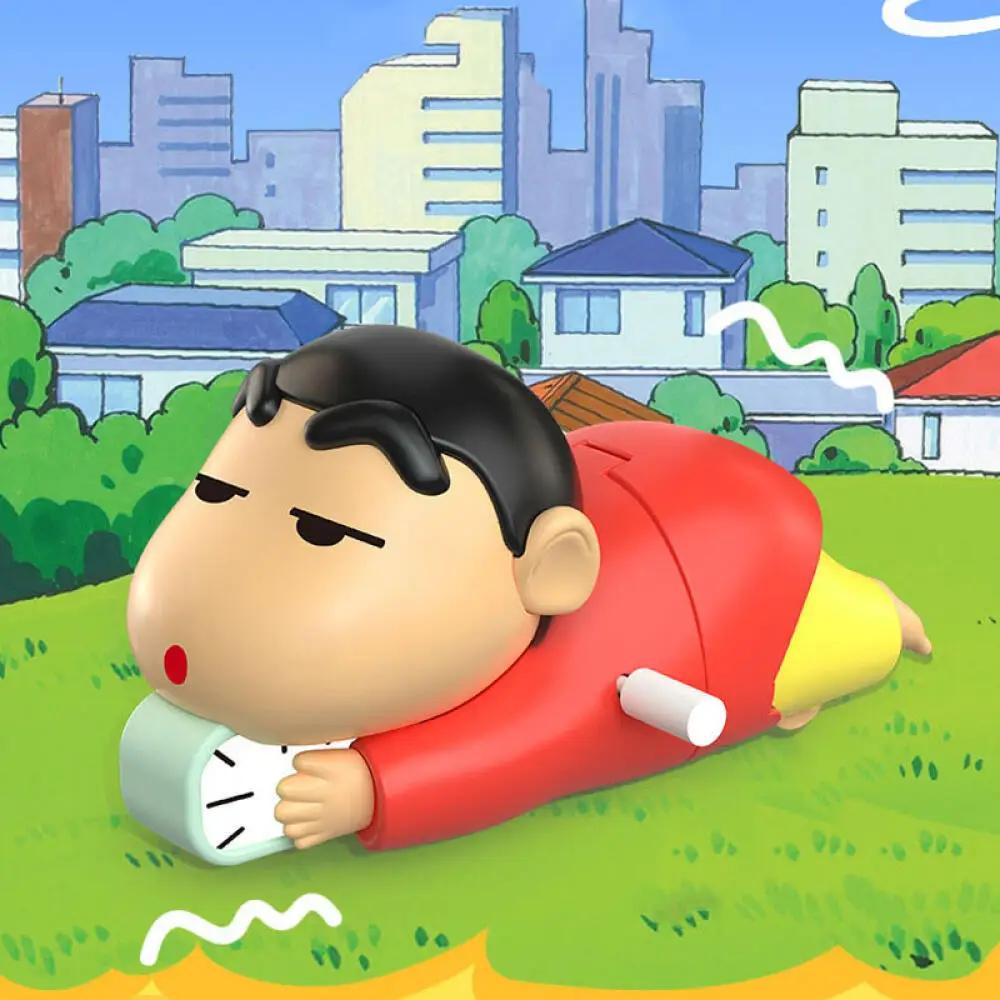 Crayon Shin-Chan Clockwork Model Toy Don'T Want To Get Up Anime Figure Model Toy Propel Alarm Clock Dynamic Crawl Toys Fun Gift