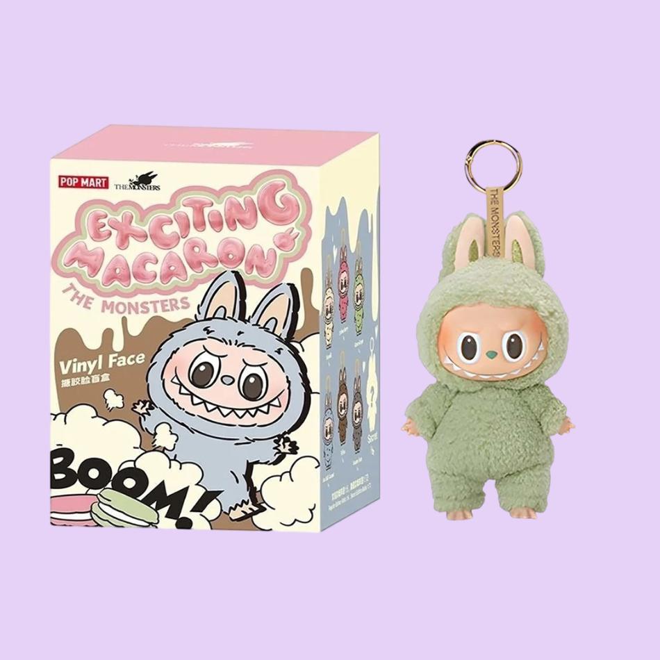 

Персонажи аниме Макарон Лабубу с сиденьем Серия Виниловый кулон Плюшевая кукла Милый монстр Реплика Подарок на день рождения