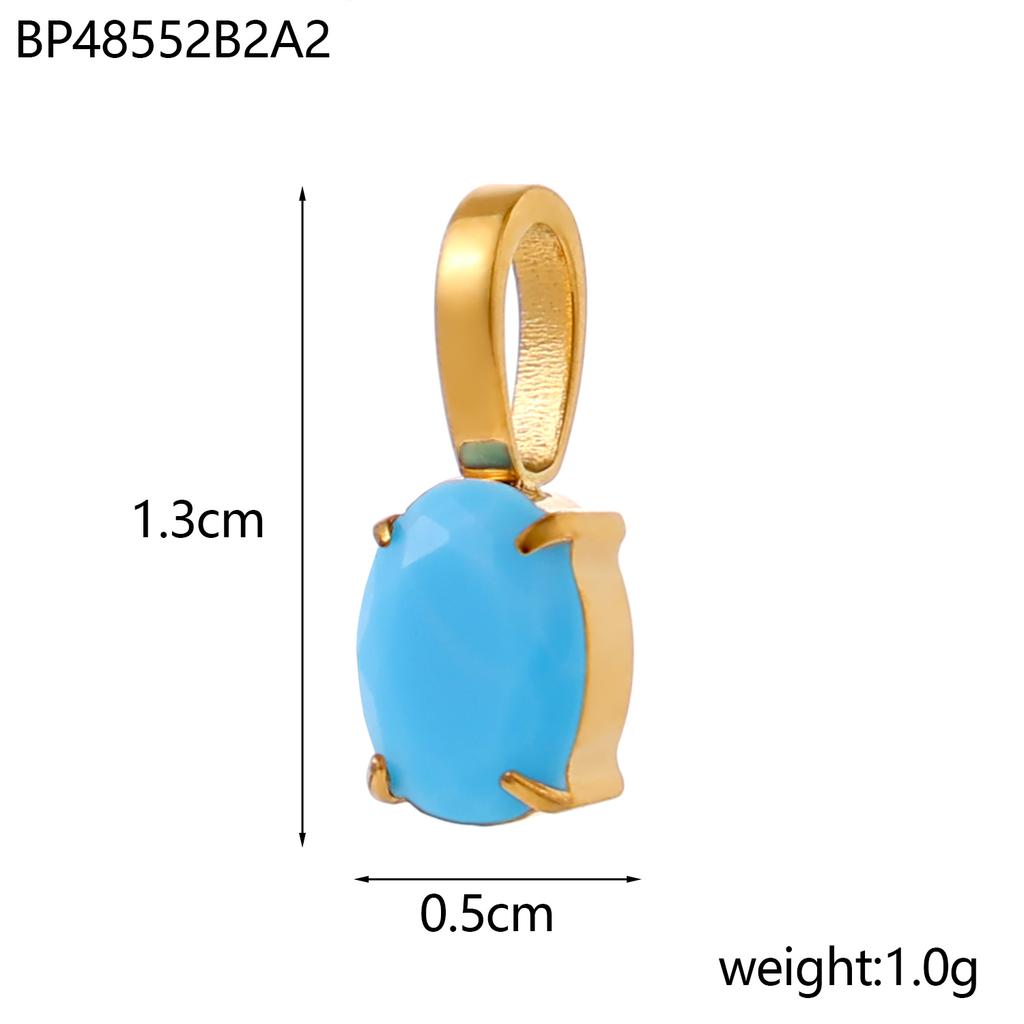 CARLIDANA Good Quality Long Lasting Color Retention Stainless Steel Gold-Plated Colorful Inlaid Transparent Zircon Pendant Charm