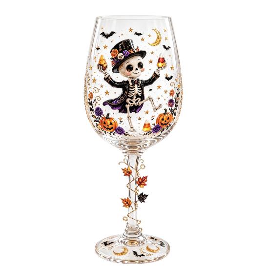 Unique Cup Halloween Wine Glass, Spooky Ghost Cat Witch Pumpkin Drinking Glass for Artistic Kitchen Drinkware Wines, Cocktails, Spirits, Holiday