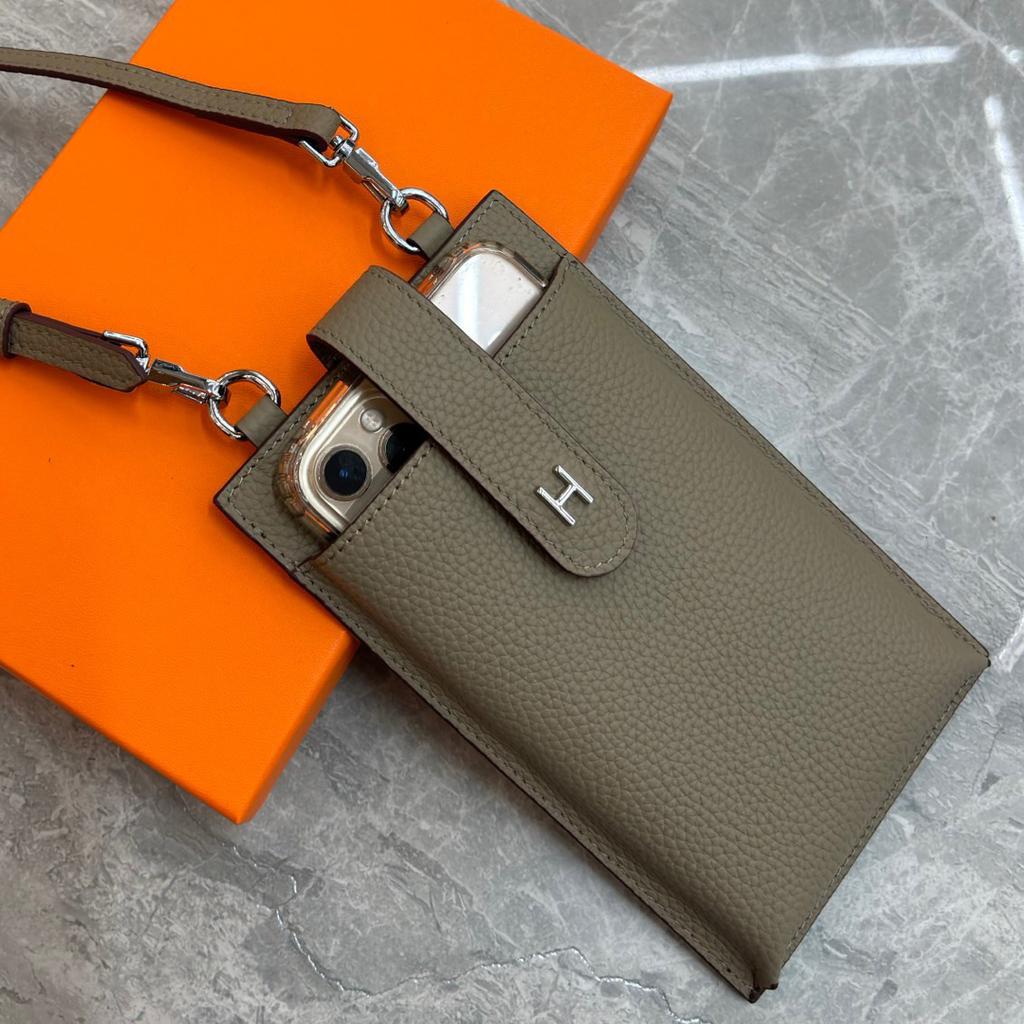 Handyhülle aus echtem Leder für Damen 2025 Neuer Stil Einzelnes Fach Dekorative Tasche Mode Stehende Kleine Tasche für Damen